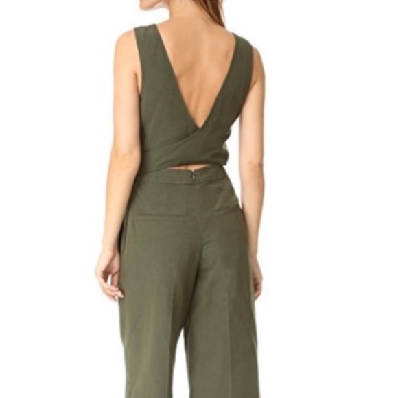 CLUB MONACO Torela Wrap Linen Blend Jumpsuit - Picture 3 of 7